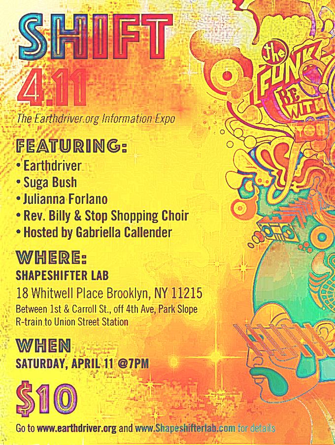 Earthdriver's tweet image. SHIFT 1 week from today. #SHIFT411 #JuliannaForlano #SugaBush #ShapeshifterLab #Earthdriver.org