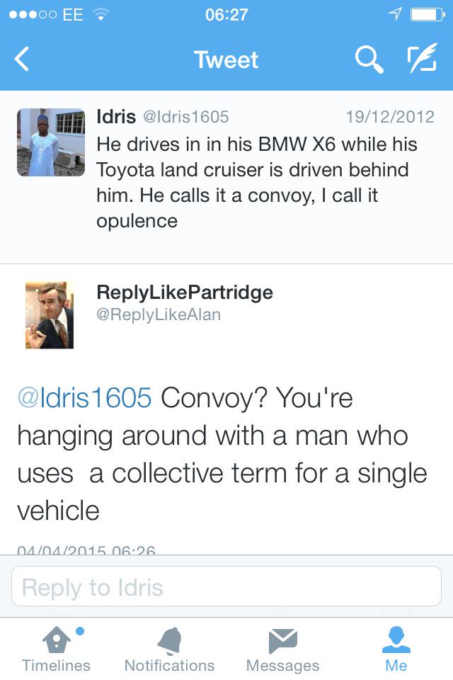 #ReplyLikePartridge