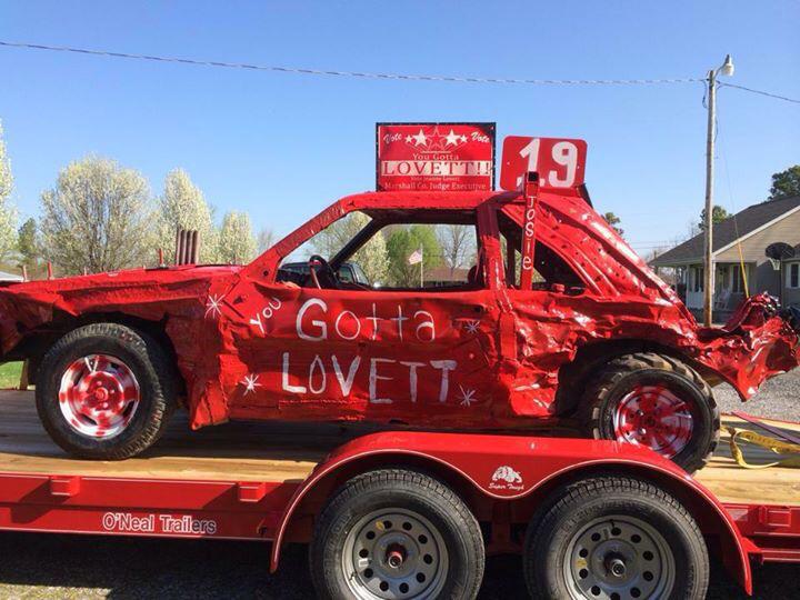 Lovett4Judge's tweet photo. Come show your support tonight at the demolition derby! http://t.co/BBVT7O9ll2