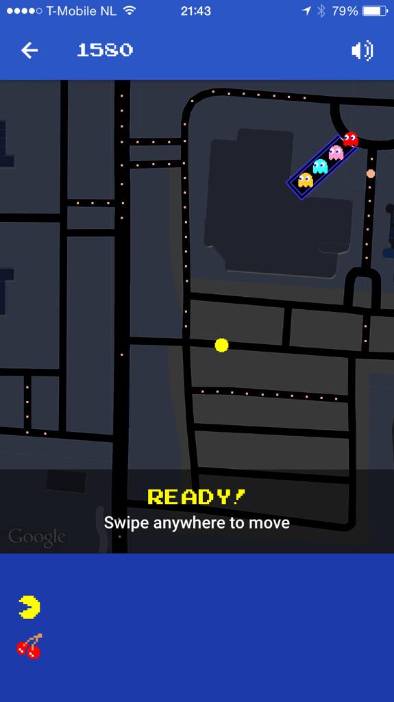 MAAdevries's tweet photo. Loving the #Pacman Everywhere option in Google Maps http://t.co/HukVGhxIwq