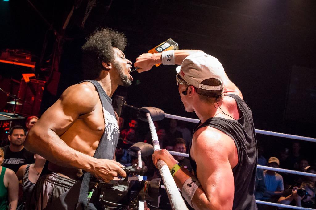 Idrisdarkstar's tweet image. I get thirsty being #CameraGuy for @HOODSLAM. Thanks @BroJBrody for the pick me up #THISISREAL #EntertainiaIV #FTF