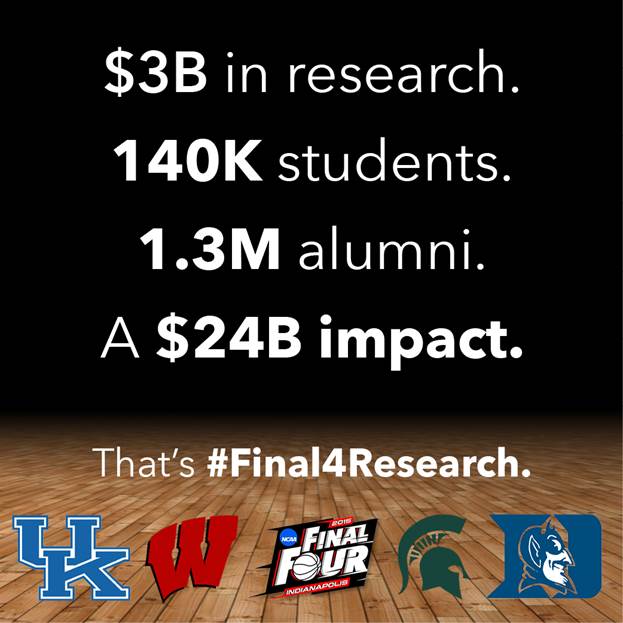 DukeU's tweet photo. Rivals on the court, #Final4Research champions in the lab: http://t.co/xAgp71RprW  #FinalFour #MarchMadness #GoDuke http://t.co/nfSpAbmY47
