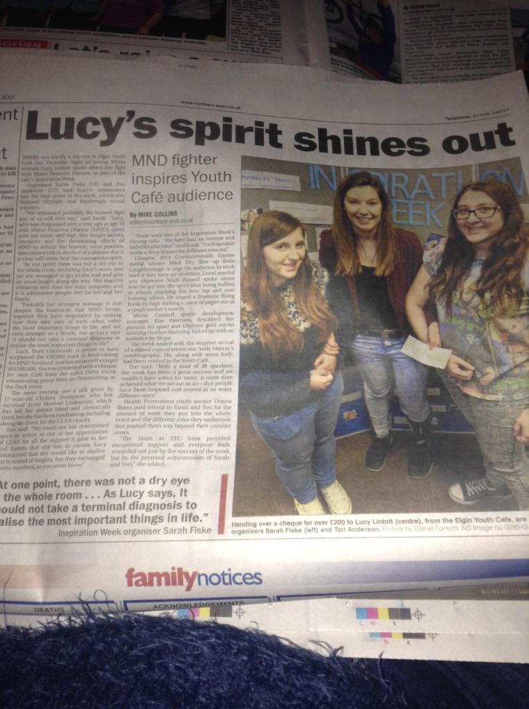 FiskeSsarah's tweet photo. Thank you again to @LucyLintott for being part of #eycinspirationweek great article in the @NScot :) x http://t.co/ZJgRTlcjma
