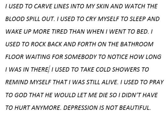 Depression Is Not Beautiful