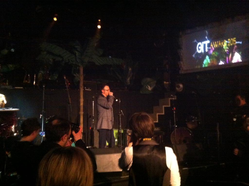 LookingGlassLiv's tweet photo. Peter Guy, chief GIT, has forgotten his speech, chatting from the heart seems to be working though #GIT15 http://t.co/uMrpXm0PR5