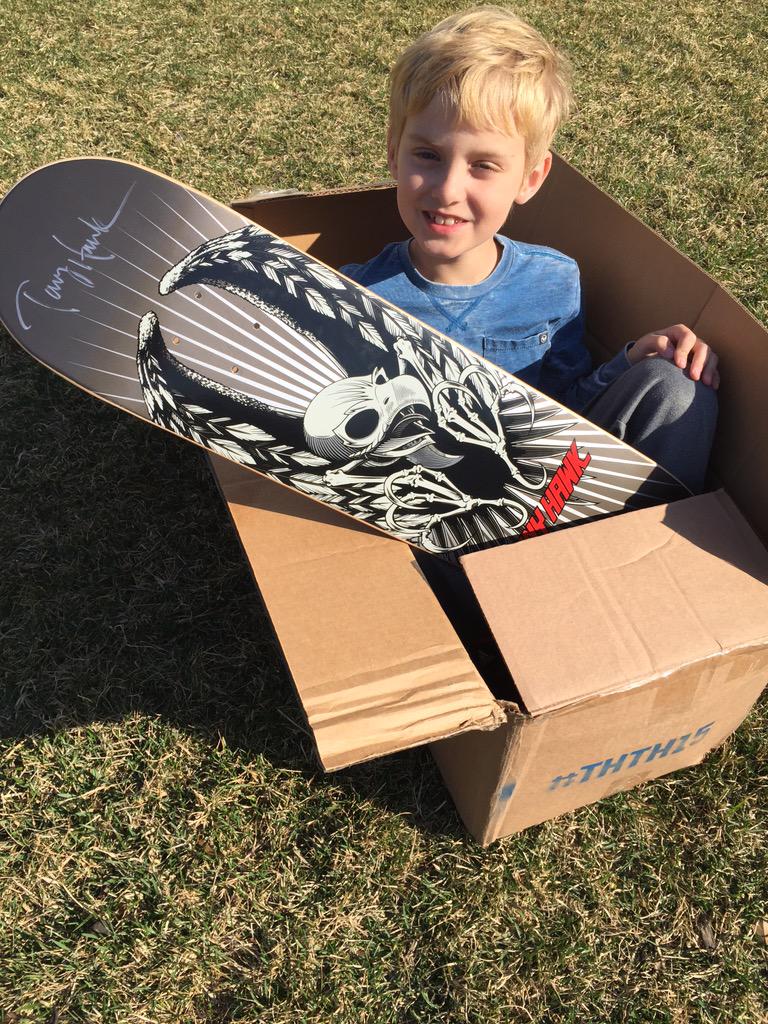 BryanVoltaggio's tweet photo. @tonyhawk #THTH15FOUND Frederick, MD by this little guy. He is incredibly excited and thankful http://t.co/j1a6ASISxS