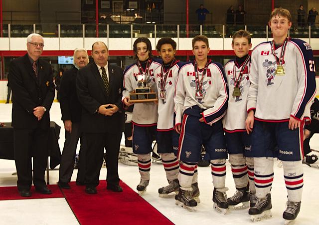 John_Kastner's tweet photo. Jiggy Jamieson handing out the hardware. Good job!  "@2000Rebels  @2000TimminsAAA @nohahockey and @OHFHockey   http://t.co/Gl7fZpRPRA"