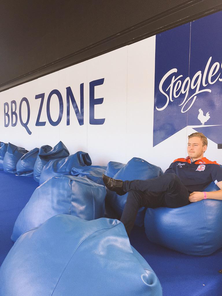 sydneyroosters's tweet photo. The best seats in the house are ready! Visit our mates @StegglesAus in the forecourt for access to Steggles #BBQZONE http://t.co/WF2du0RdjR