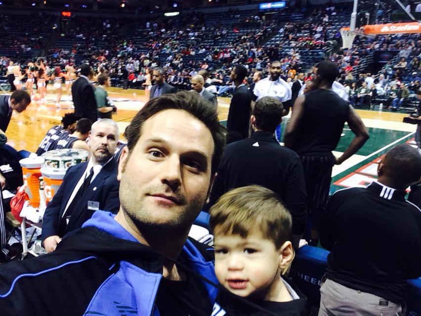 Go Magic! Courtside in Milwaukee, Max made it thru the whole game. #puremagic #fantasticmrmax