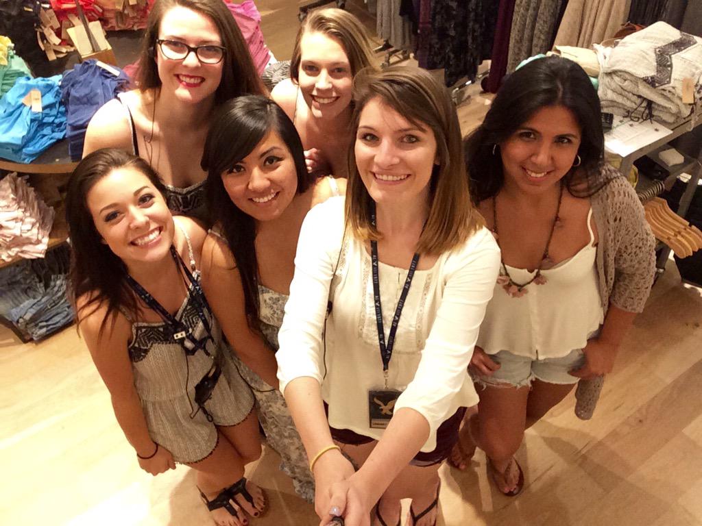 AshleighTato13's tweet photo. we had to test it out since we're giving them away with every $75 purchase! #AEOSELFIESTICK #store221 @Alzzzzo http://t.co/Ohc8vtL4H7