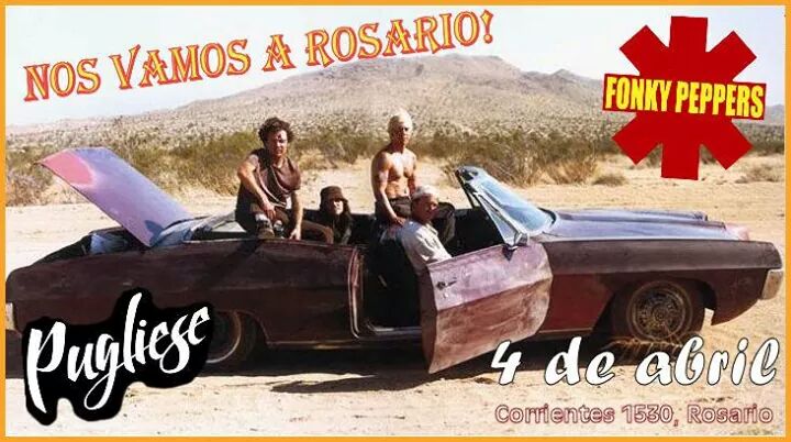 FonkyPeppers's tweet photo. #LosFonky ya estamos en ROSARIO!! Esta noche Queremos ver a todos los PEPPEROS ROSARINOS en PUGLIESE!!! http://t.co/UkJfm9XRfI