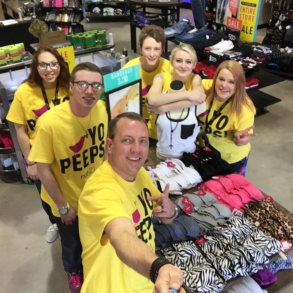 rue21sd's tweet photo. Yo-peeps sale! Entire store Up to 60% off! Top seller Jessica holding Fragrance! @ruepeoplefirst #rue21 http://t.co/9E8vJjaGTg
