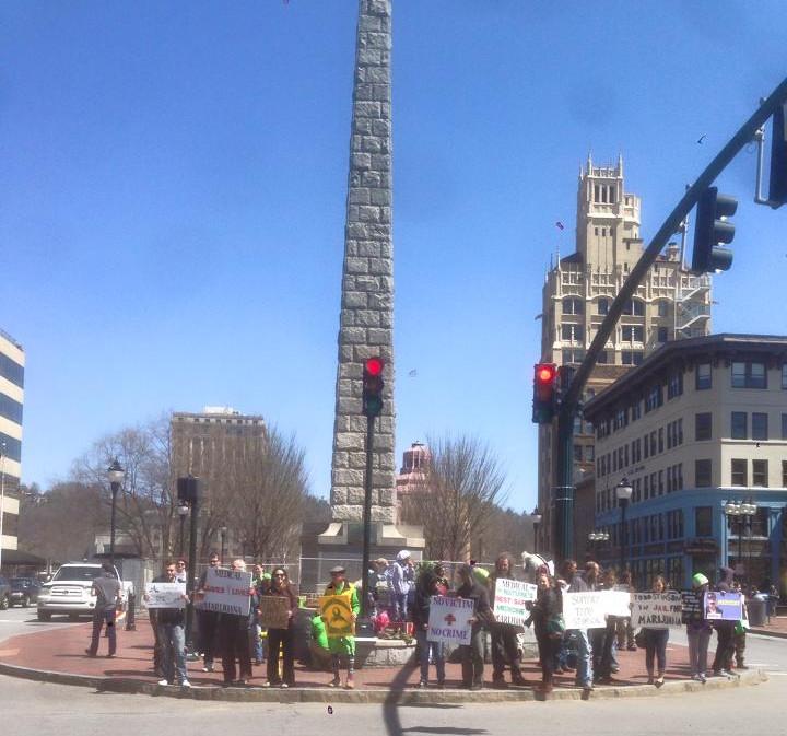 FreeToddStimson's tweet photo. Free Todd Stimson rally in downtown #asheville http://t.co/83L8HyMYaY