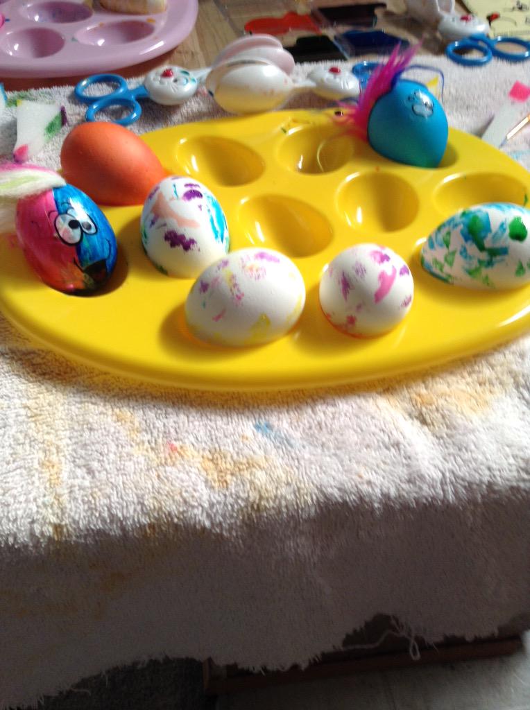 WriterShy's tweet image. Nothing better than making eggs for Easter