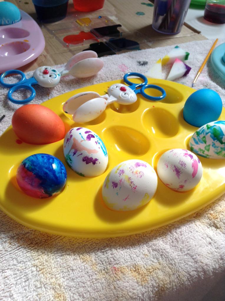WriterShy's tweet image. Nothing better than making eggs for Easter