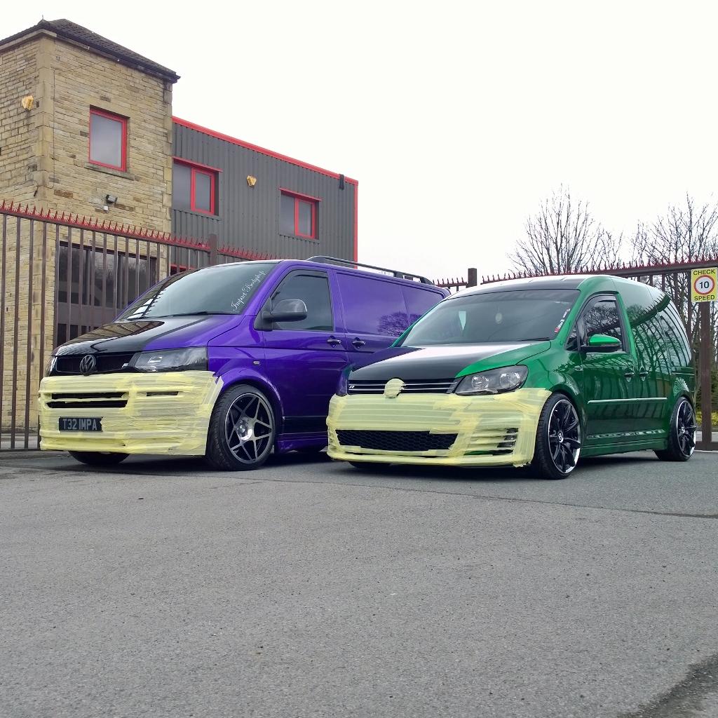 ImpactBodyshop's tweet photo. All set for @Elsecarmegameet Monday. #projectt5 and #caddy2k taped up ready for the early drive. http://t.co/DauyzwxXVy