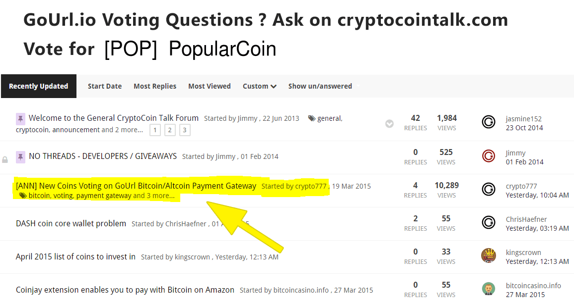 CryptocoinAPI's tweet image. Vote for #PopularCoin $POP on GoUrl.io #bitcoin. #POP Voting Questions? Ask on cryptocointalk.com/topic/34131-an…