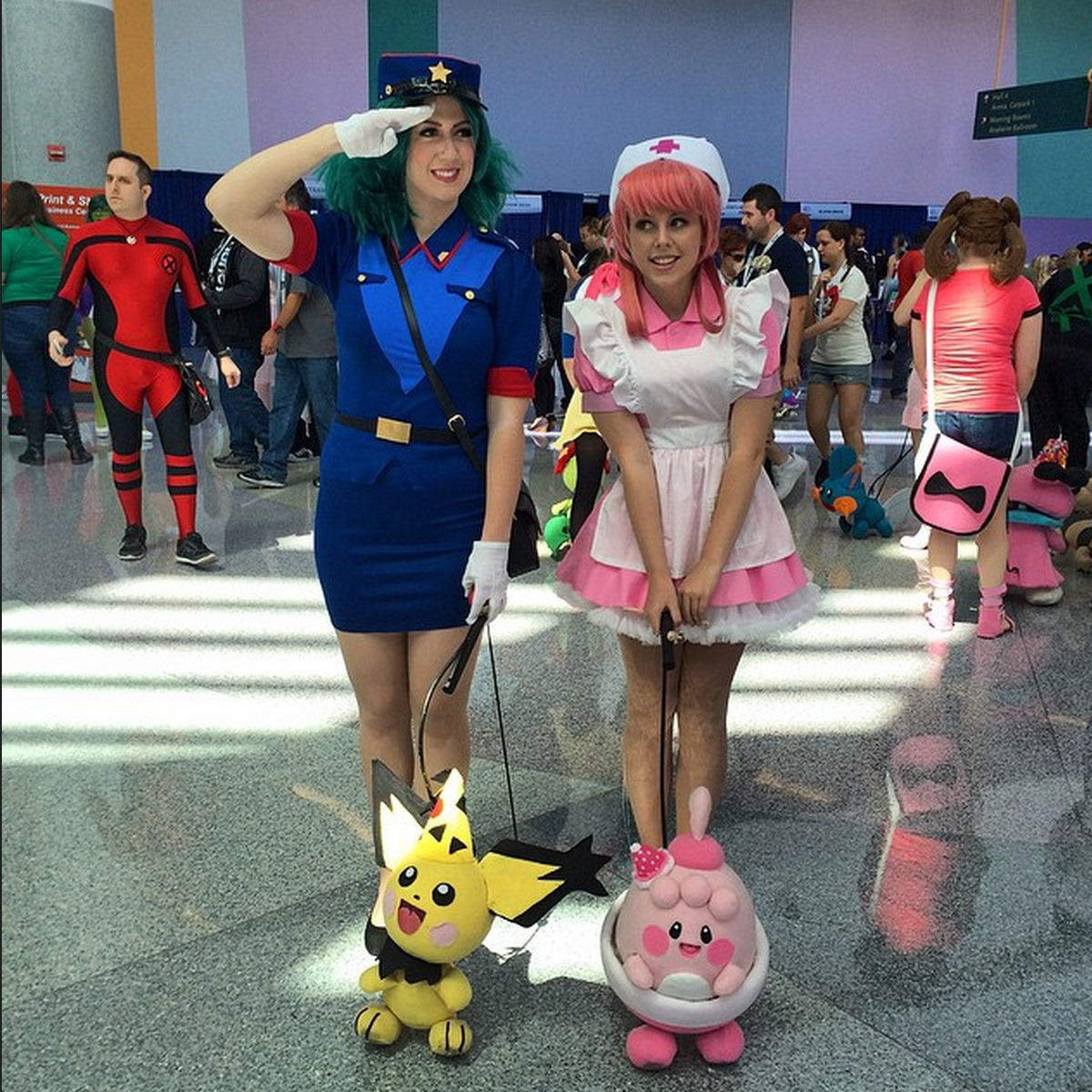 classydeer's tweet photo. #Poke Officer Jenny Cosplayer: @missyeru and Nurse Joy Cosplayer: @ohyeahcourtoon at your service #WonderCon2015 http://t.co/UOLoOlfQp5