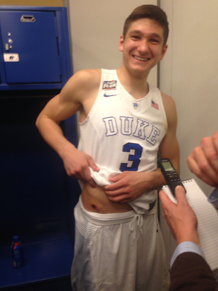 laurakeeley's tweet photo. Heck of a floor burn on Grayson Allen http://t.co/dcQMb6jAmH