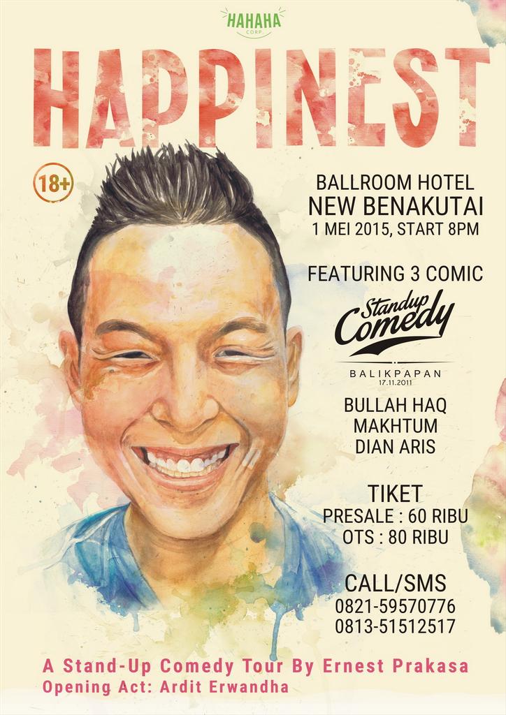 <a href="/sbi1021fm/">Radio SBI 102.1 FM</a> #HAPPINEST_BPN by <a href="/ernestprakasa/">Pria Perkasa</a> 1mei, di Hotel Benakutai, jam 8pm. Tix 60rb. CP 082159570776/081351512517