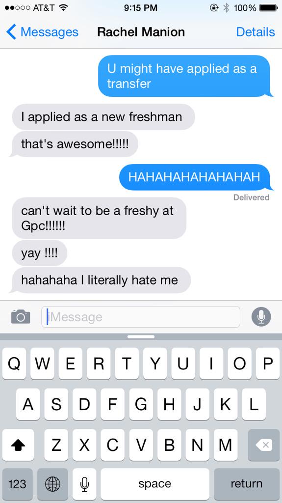 HaleyJacksonn's tweet photo. Lolol @rachel_mannion accidentally fully enrolled  in georgia perimeter http://t.co/I7URYT4PNx