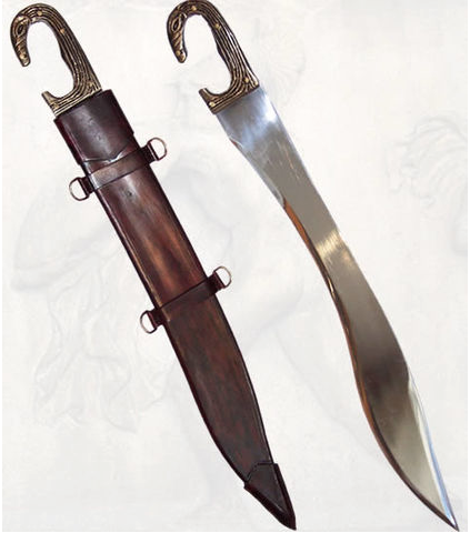 『ファルカタ』

スペインで生まれた
長く曲がった剣
握りの部分が
動物の形をしていることが多い

＃スペイン