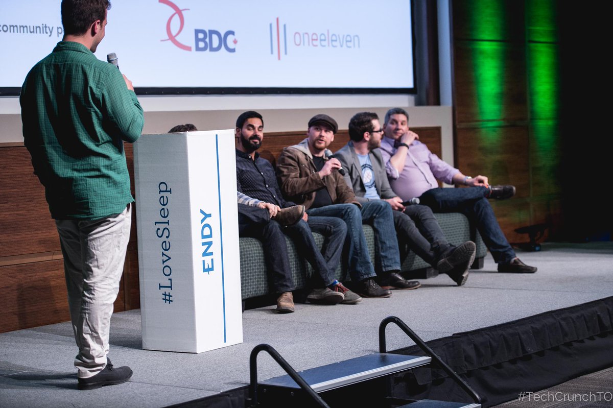 Tarsipix's tweet photo. Say Hello to Ari Herberman. Pitching for @EndySleep at #TechCrunchTO @MaRSDD #MattressInABox #100DaysTrial #LoveSleep http://t.co/7qjpY9odSE