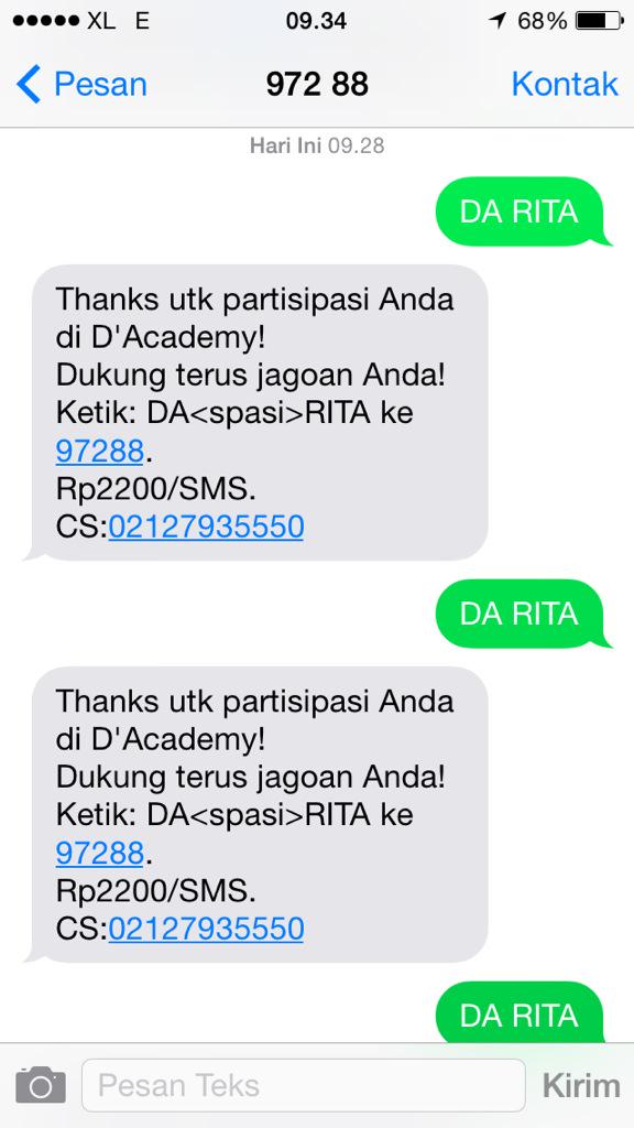 Kalian rivers???udah SMS dkungan buat demut <a href="/da2_rita/">Rita</a> yuk SMS sebanyaaakkbanyakknya 😘😃