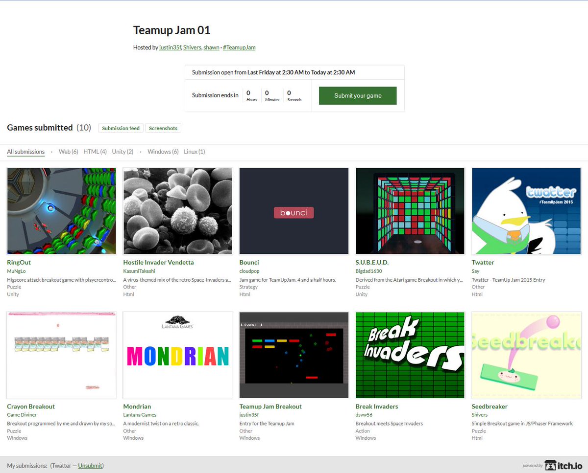 sayomgwtf's tweet photo. Time is up! Look at all dat awesomes http://t.co/mmneLSXTF5 #TeamUpJam #GameDev #IndieDev :) http://t.co/HjuDkWCP0i