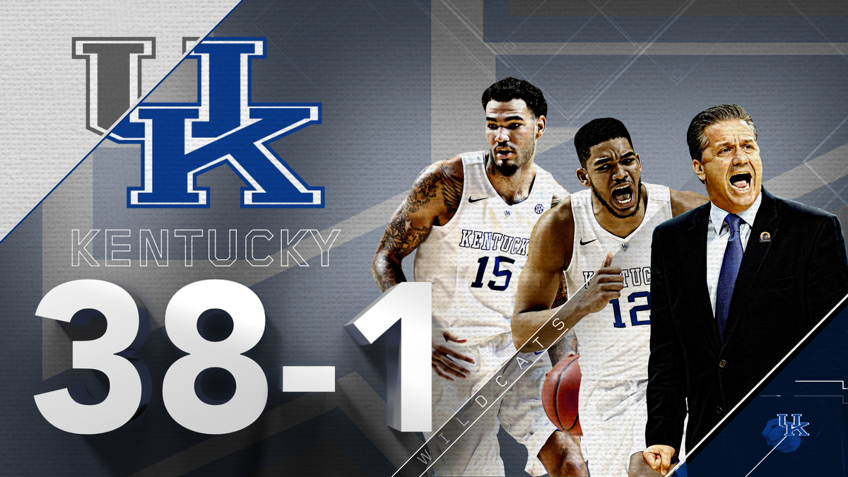 SportsCenter's tweet photo. Kentucky becomes 4th unbeaten team to lose in National Semifinals, 1st since 1991 UNLV. http://t.co/wSgfI4qvak