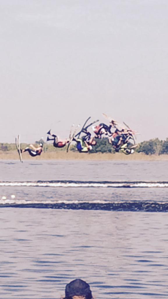 It was a great day with many records broken with the 44 ft ramp!  First there was 15 over, 5 man one ski gainer, ....
