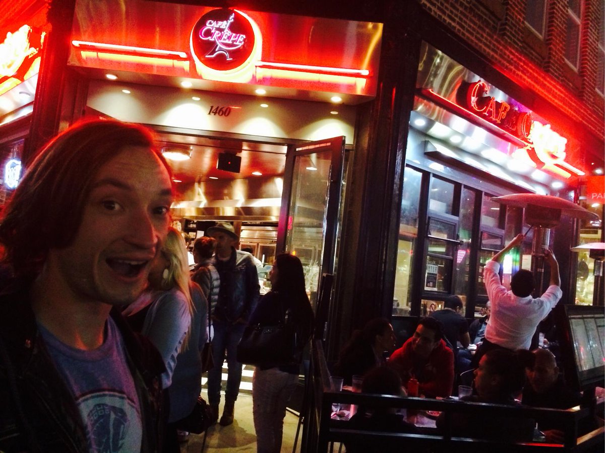 Thenightlycrew's tweet photo. From thatbaristafellow's Bar via @BARTRENDr: Waiting in line at the Cafe Crepe! @peachschnapps #saturdaynightsalri... http://t.co/zKaH5BNBFy