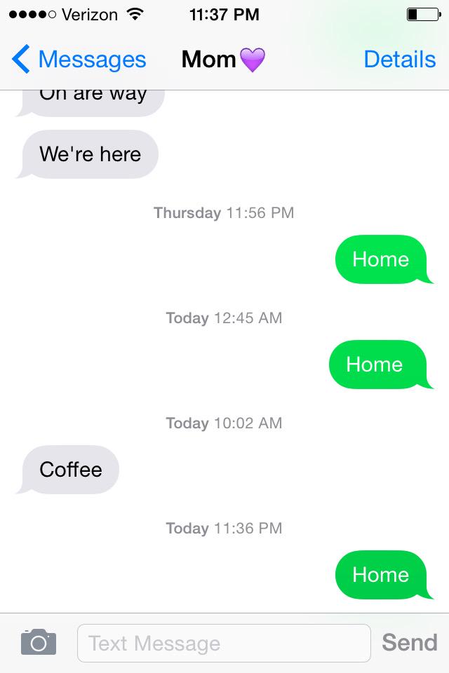 MaddieMantych's tweet photo. My mom and I have the cutest text 😍 http://t.co/O6Zua6Gdi0