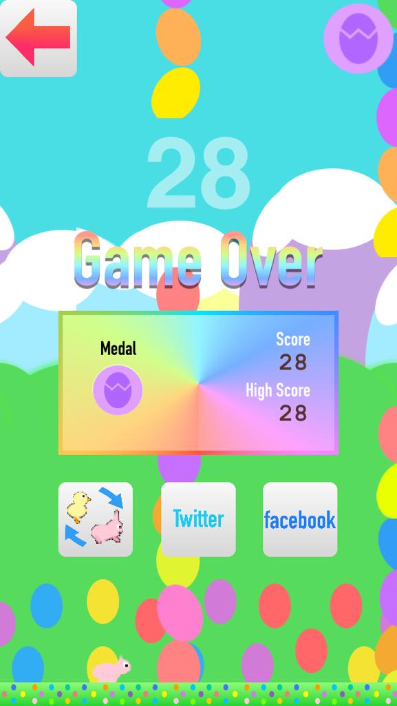 BunnyHopApp's tweet photo. We just scored 28 on Bunnyhop! Whoever can beat us gets a shoutout. Post with #BunnyHopScore. #gamedev #game #Easter http://t.co/2FzZGzK3CD