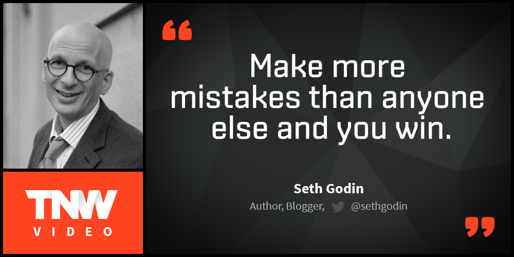thenextweb's tweet photo. Watch Seth Godin talk about the secret of success and danger of flying too low http://t.co/BwCgCOhY5O http://t.co/qloFNJNtHZ