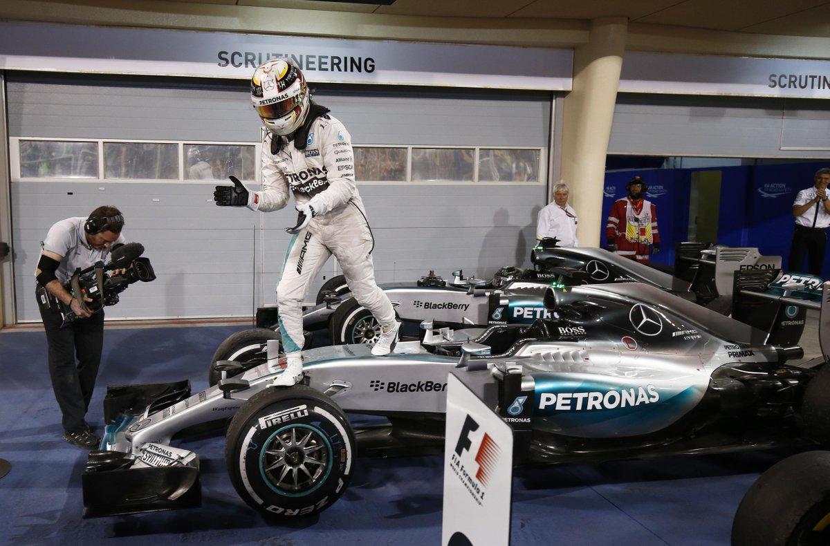 MercedesAMGF1's tweet photo. Today's victory was the 36th of @LewisHamilton's incredible #F1 career to date - and his 15th for the Silver Arrows! http://t.co/JO9KrjzVNs