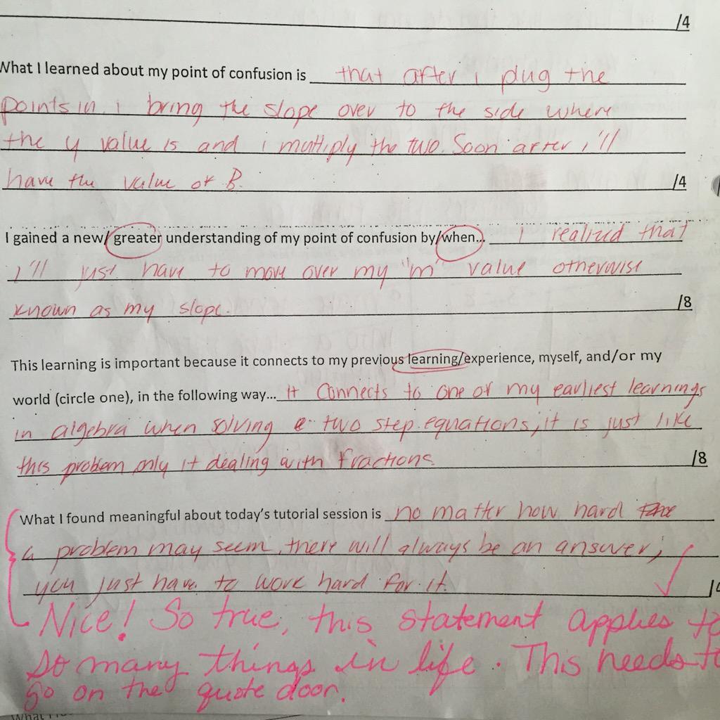 natmccue's tweet photo. Stellar reflection on #AVIDTutorial form. #AVIDFamily #AVID4StudentSuccess #edchat #talkDISD @AVID4College http://t.co/vNcdPkGNjp