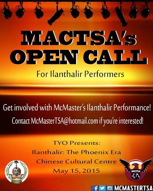 McMasterTSA's tweet photo. Join #MacTSA 's performance  at #Ilanthalir! Contact us if you want to sign up or have any questions #McMasterTSA http://t.co/5YoeXKY4yz