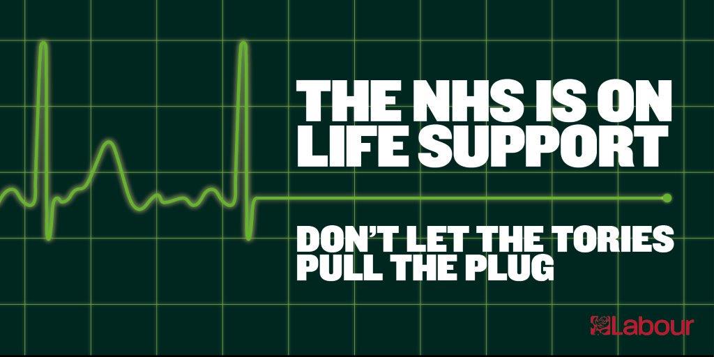 Ed_Miliband's tweet photo. David Cameron poses a risk to the very fabric and foundation of our NHS. http://t.co/mDerta3fqT
