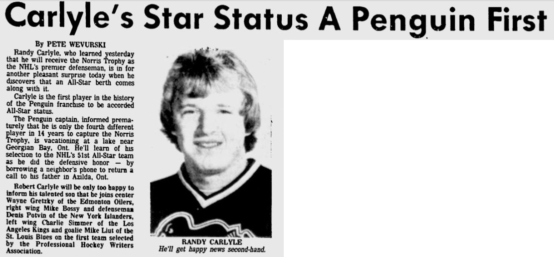 Happy 59th Bday to Randy Carlyle - got 1st (and only) Norris & 1st (of many) 1st Team AllStar spots in 1981 