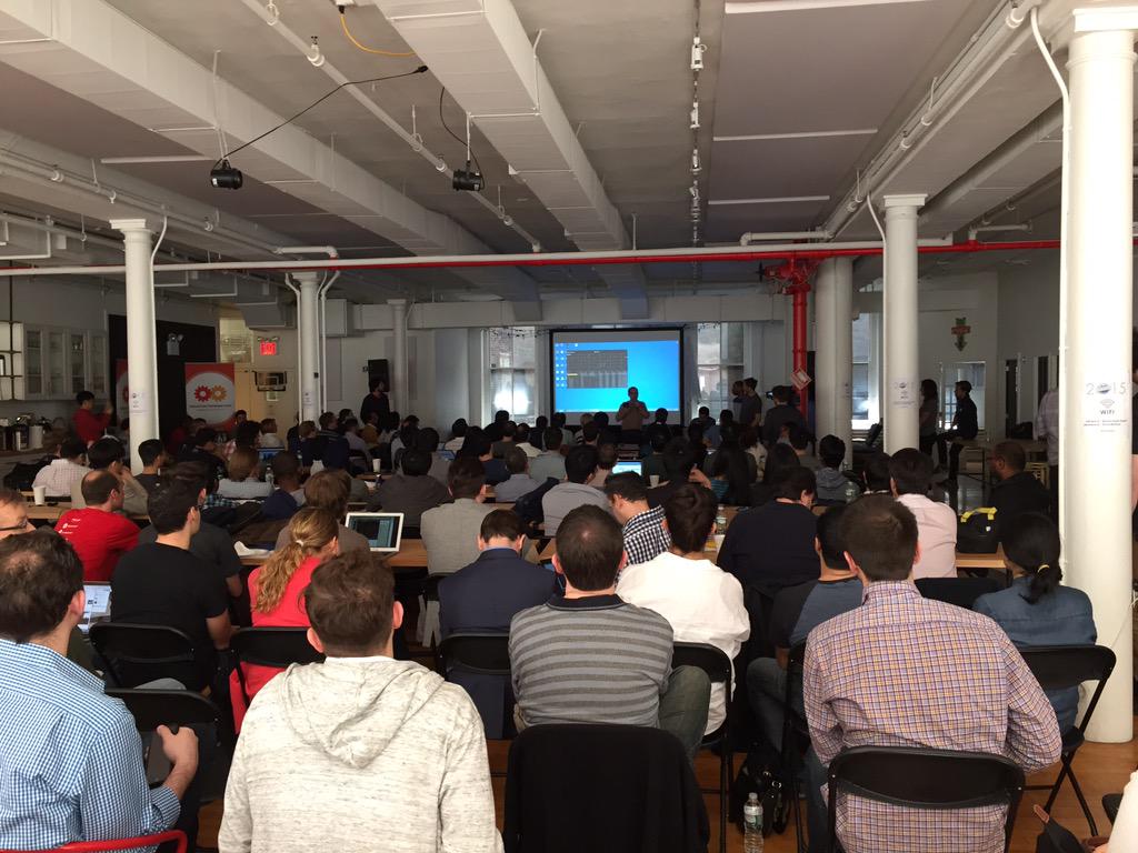 FintechHack's tweet image. Packed house for #fintechhack demo day!