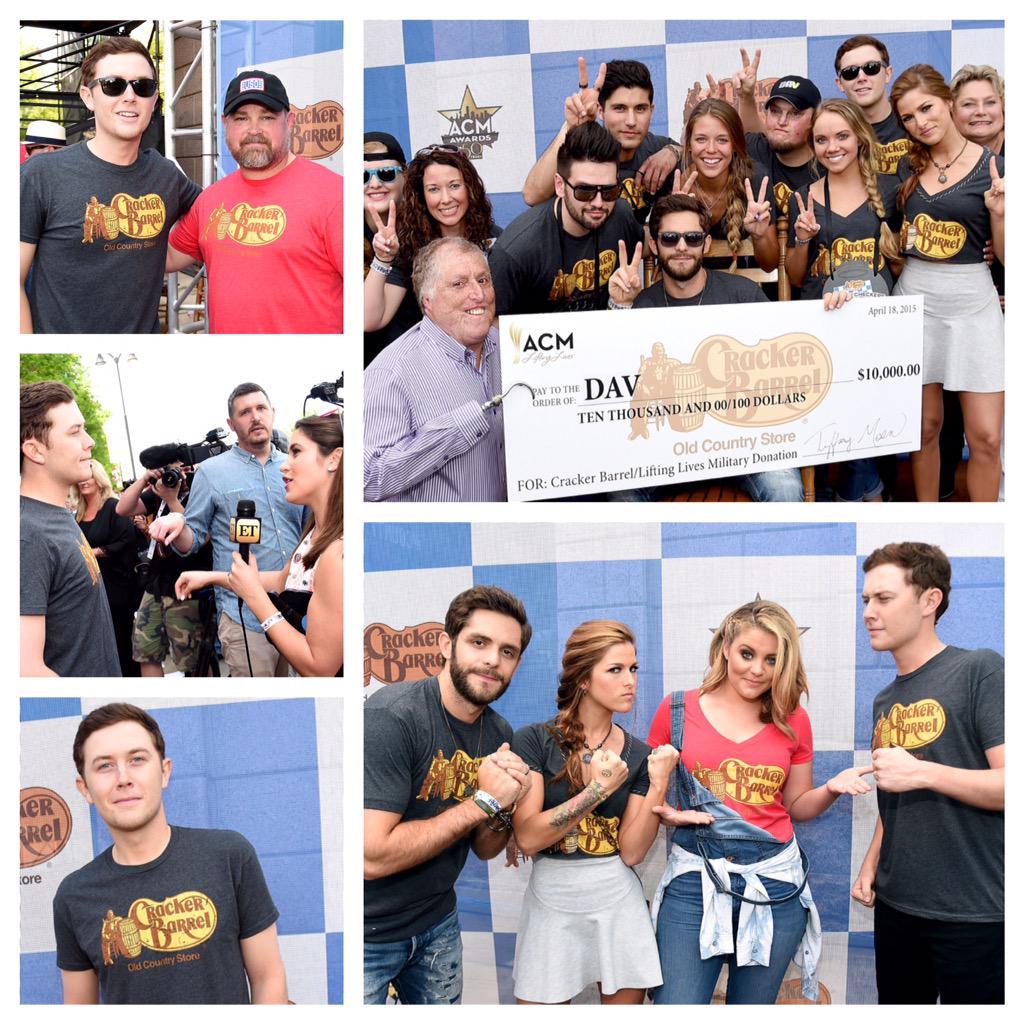 ScottyMcCreery's tweet photo. @CrackerBarrel #countrycheckers raised 10k 4 DisabledAmerVets! @ThomasRhett @CassadeePope @DBradbery @Lauren_Alaina http://t.co/FIE8ENoz0X