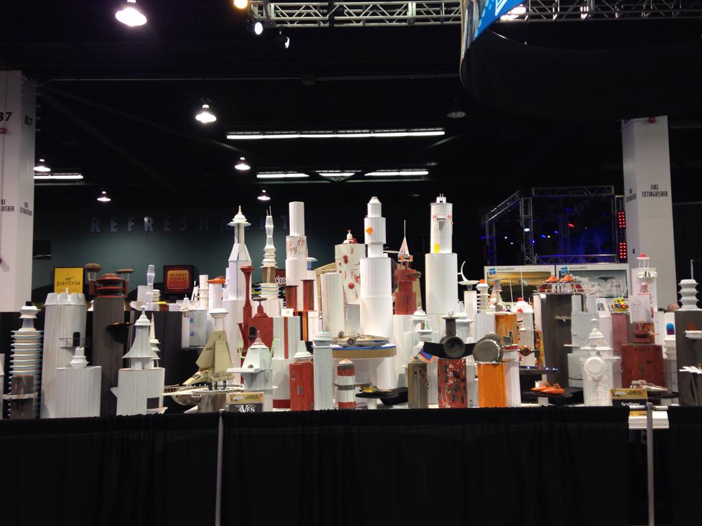 Hasbro's tweet photo. Cloud City is really starting to come together. Stop by our booth to watch it progress! #SWCA #HasbroSWCA http://t.co/cnD3BngUGv