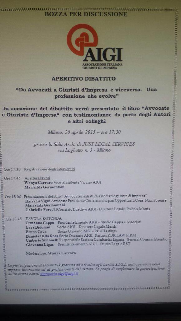 Germontani's tweet photo. Domani a Milano #avvocateneglistudiassociatiegiuristedimpresa @ilarialivigni @MariaLatella @MarcoPompeo74 http://t.co/Y3etAcnnvC