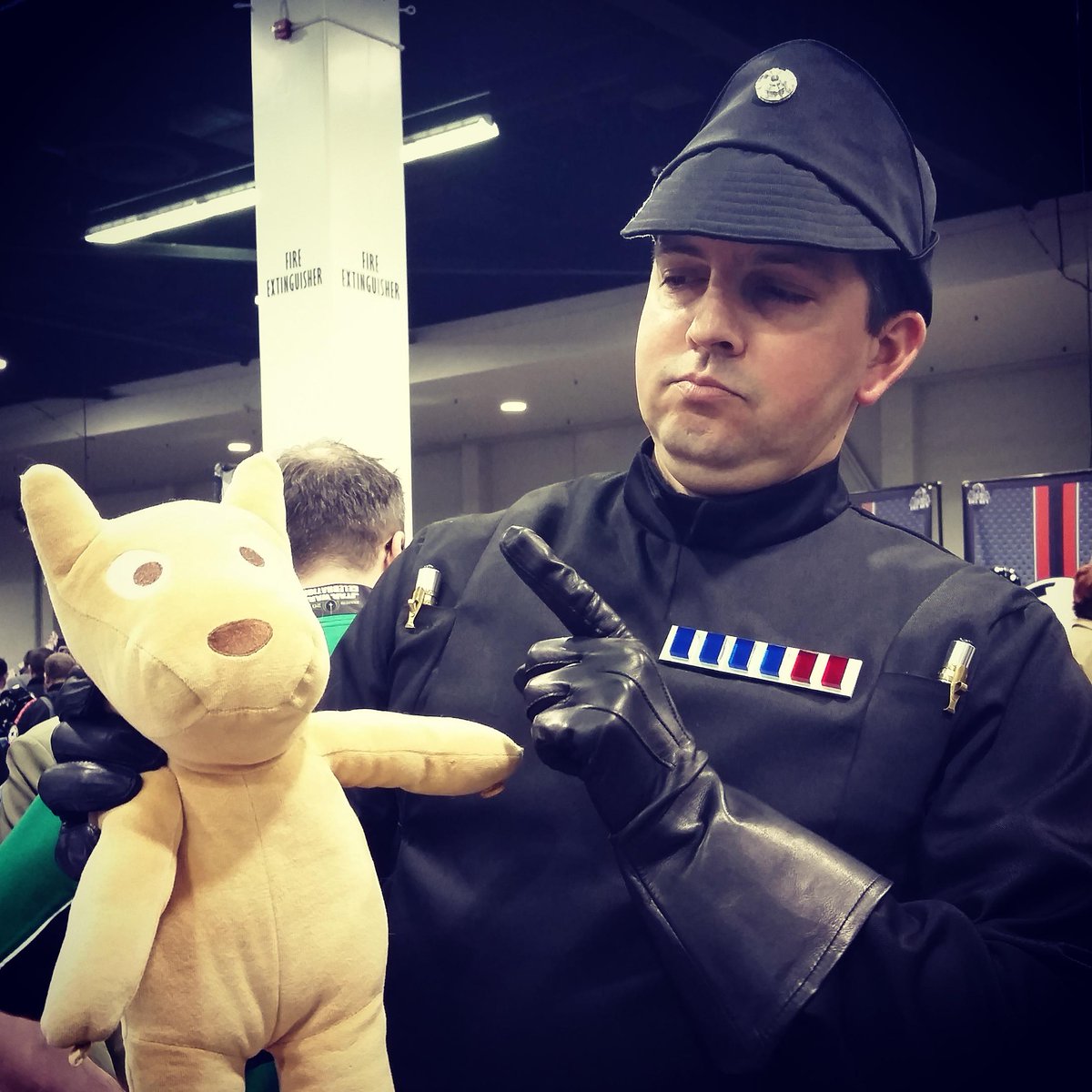 Adorable_Ind's tweet photo. Ran into trouble with an Imperial Officer! #StarWars #StarWarsCelebration #swca #swca2015 #adorableindustries http://t.co/fQ0yuAToCC
