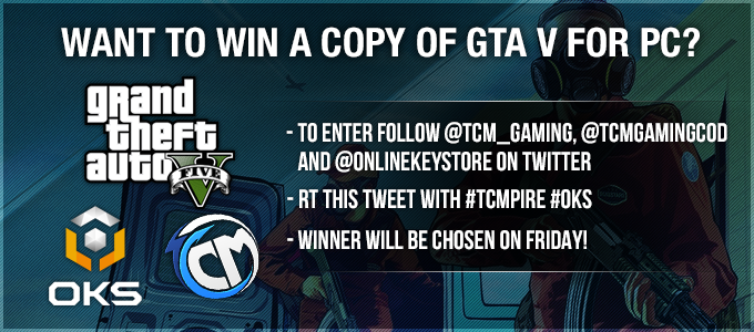 TCM_Gaming's tweet photo. Want to win a copy of GTA V for PC? Follow @TCM_Gaming  @TCMGamingCOD @OnlineKeyStore &amp; RT this tweet for a chance! http://t.co/TD0mwIvJzj
