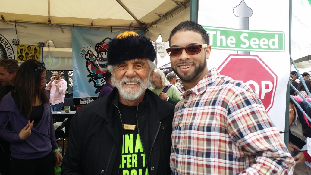 CannatopiaCON's tweet photo. Tommy Chong &amp; I. Meeting w his manager, out here Making huge connections for #Cannatopia #cannatopiacon #420 #life http://t.co/mOh1LvUKay