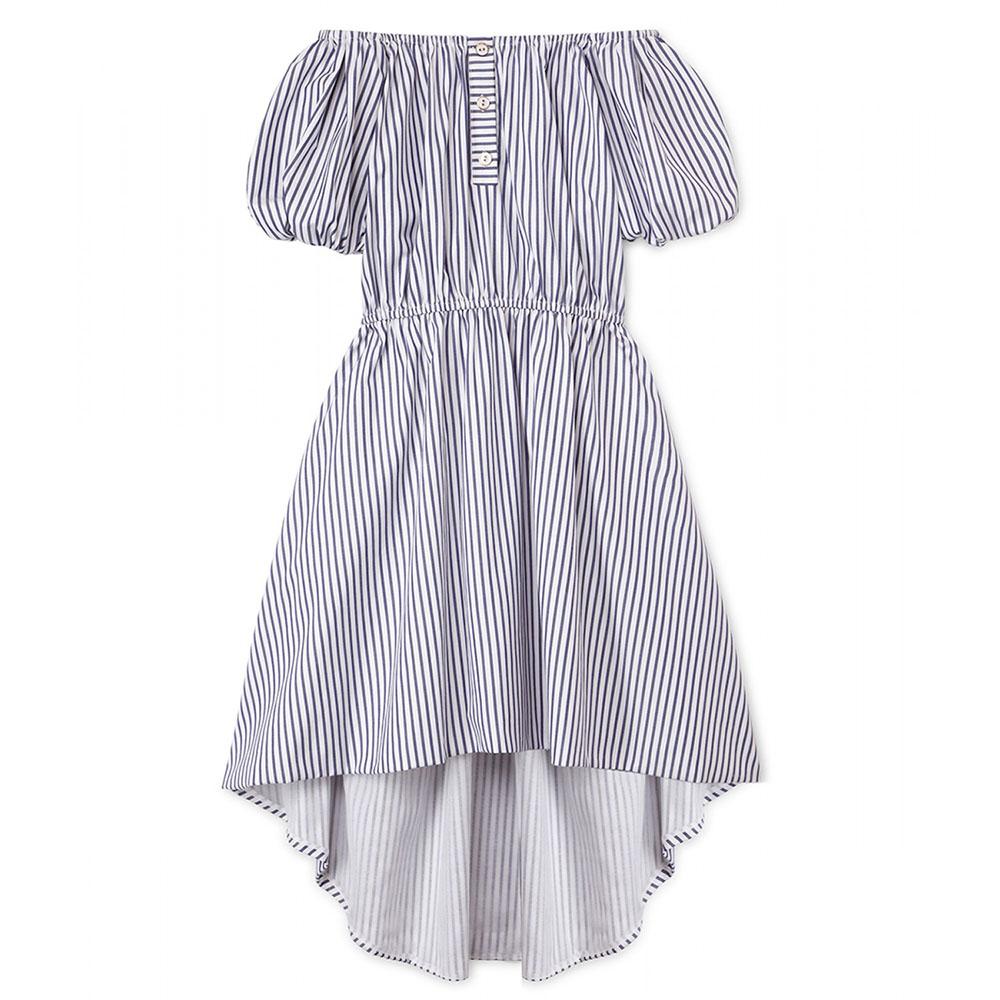 Opt for a perfectly pinstriped sundress by <a href="/CAROLINECONSTAS/">CAROLINE CONSTAS</a>  for your weekend adventures. hbazaar.co/6015fJNS