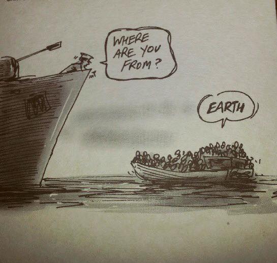I very much like this cartoon about the death-trap that is Mediterranean migrant smuggling.