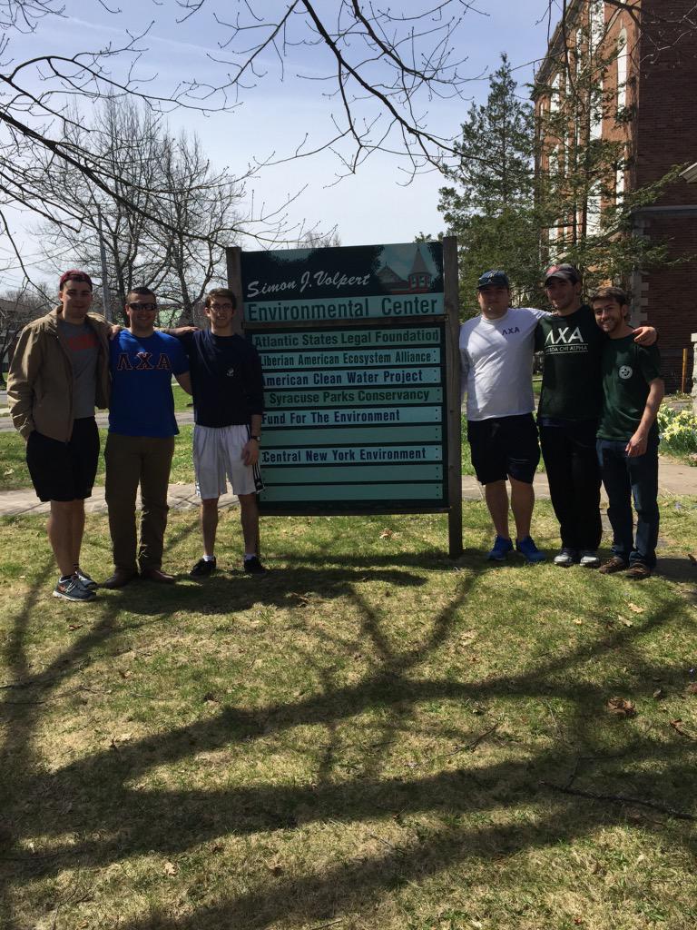lambdachi_cuse's tweet image. Brothers showed some Earthly love by cleaning Atlantic States Legal Foundation&apos;s garden earlier today  #ΛΧΑCuse